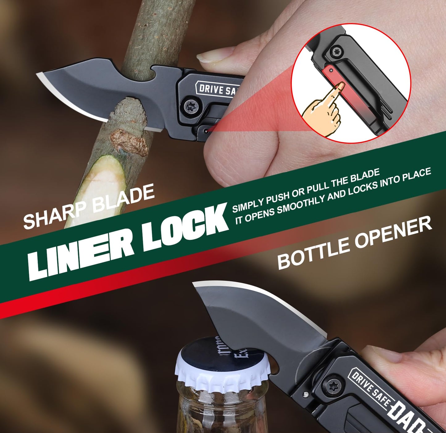 Gifts for Dad - Fathers Day Dad Gifts, Portable Tool - Fathers Day Dads Gift from Daughter, Son, Wife - Dads Birthday Gift, Christmas Dad's Presents for Husband, Stepdad, Men - Keychain Presents