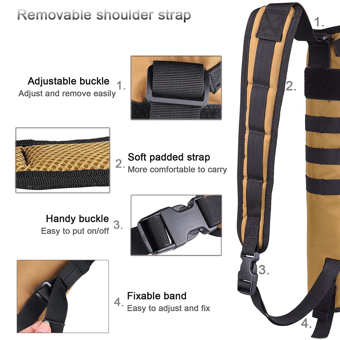 KRATARC Archery Lightweight Back Arrow Quiver Dual Use Foldable Compact Hip Arrows Bag with Molle System Hanged for Target Shooting (Brown- diameter 3.5'')