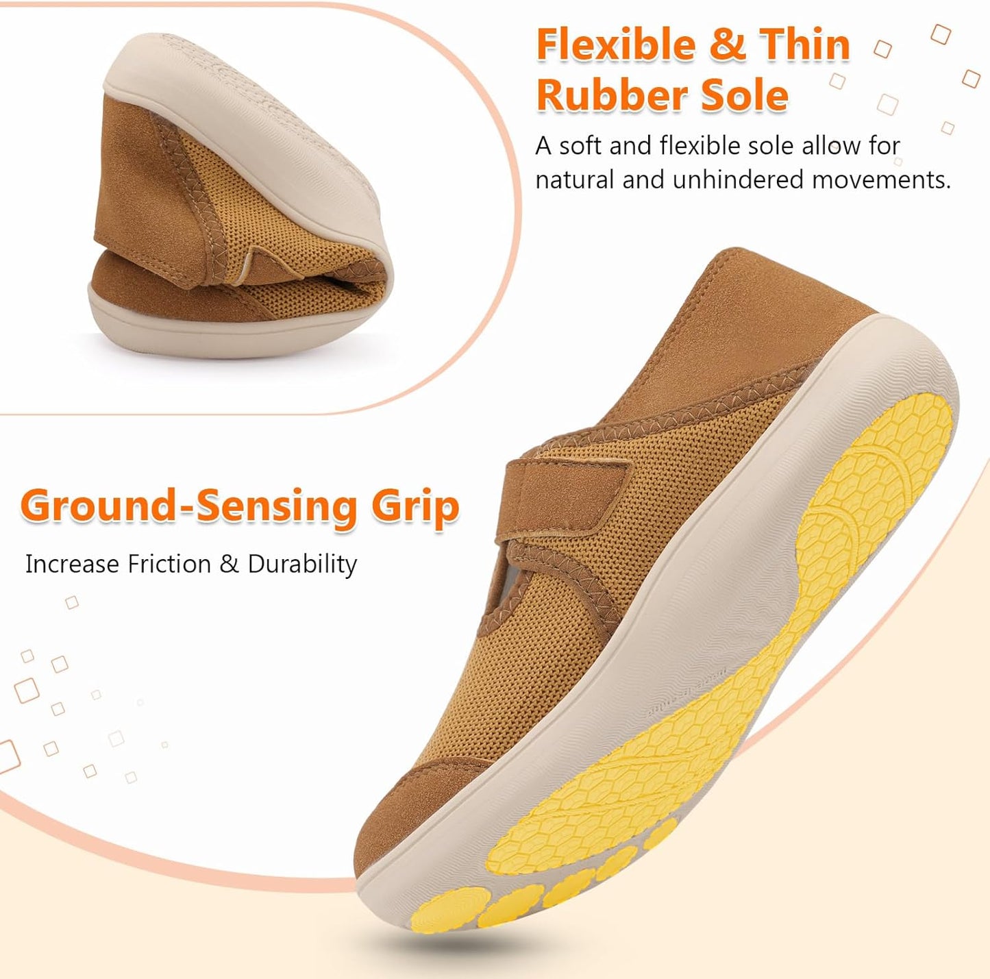 XIHALOOK Women's Barefoot Walking Shoes - Wide Toe Minimalist Loafers with Adjustable Strap | Slip-On Clogs