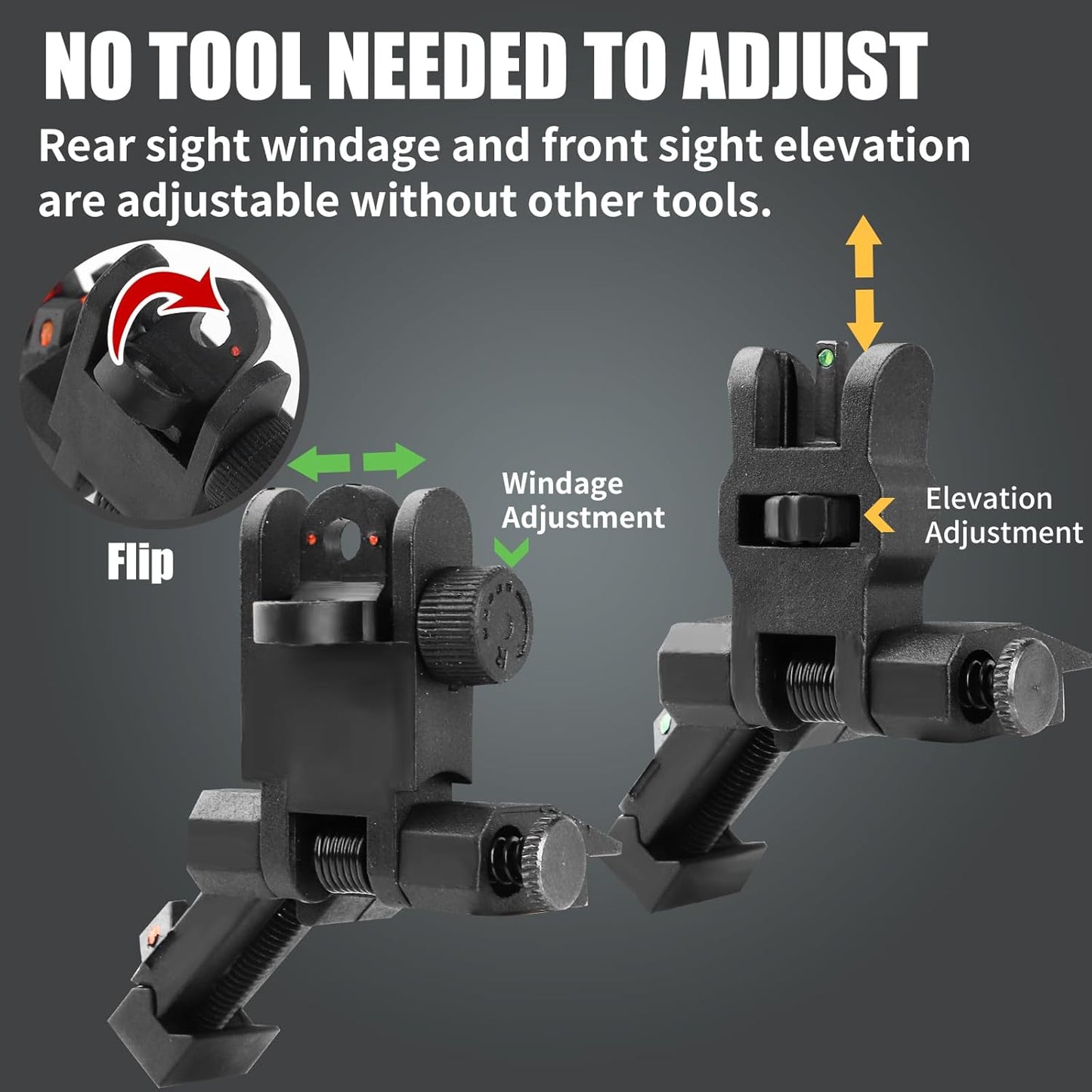 ZBULAR 45 Degree Offset Fiber Optic Sights - Enhanced Accuracy for Quick Target Acquisition