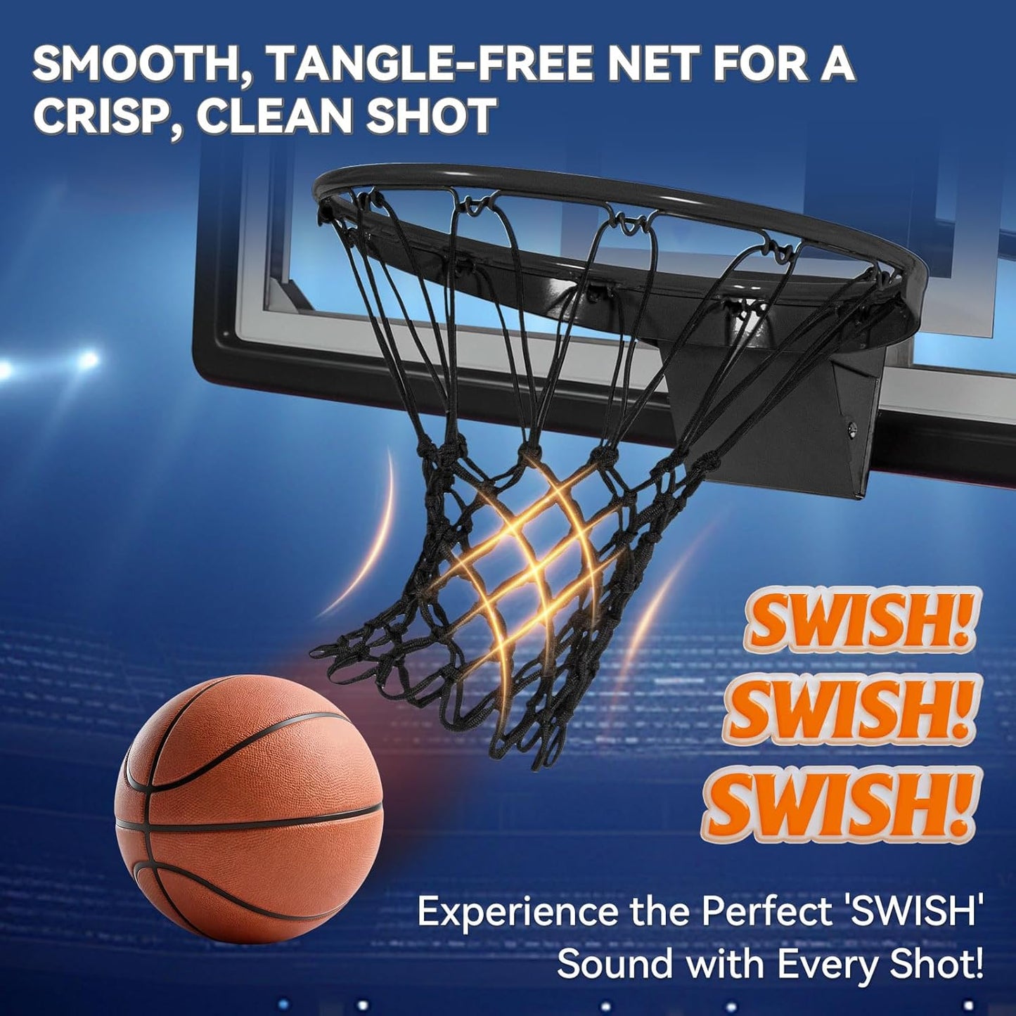Skiennix Professional Basketball Net - Heavy Duty Nylon with 12 Loops | All-Weather Design for Indoor/Outdoor Rims