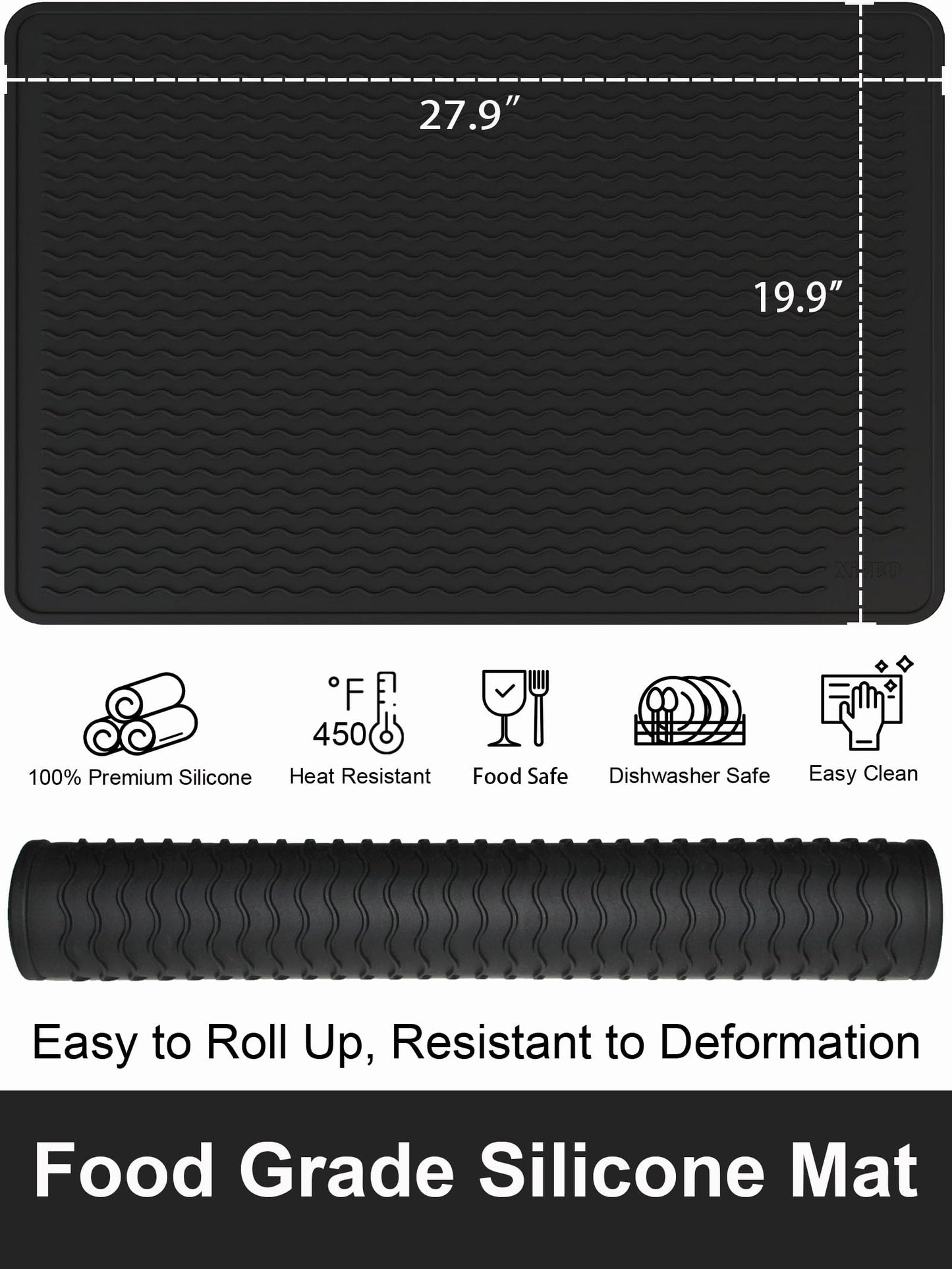 XiFEO Stove Top Covers for Electric Stove, Food Grade Heavy Duty Silicone Glass Stove Top Cover Protector, Induction Cooktop Protector, Heat Resistant Range Ceramic Stove Top Covers Mat, Oven Cover