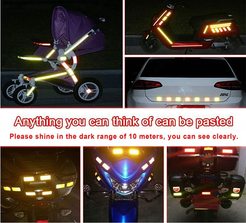 HUAXI 47 pcs Reflective Stickers for Helmet Bicycle, Bike reflectors, Reflective Stickers for Hard Surfaces Motorcycle, Helmets, Bicycles, Strollers, Wheelchairs (3 Pack, 6.7 x 4.1 Inches)