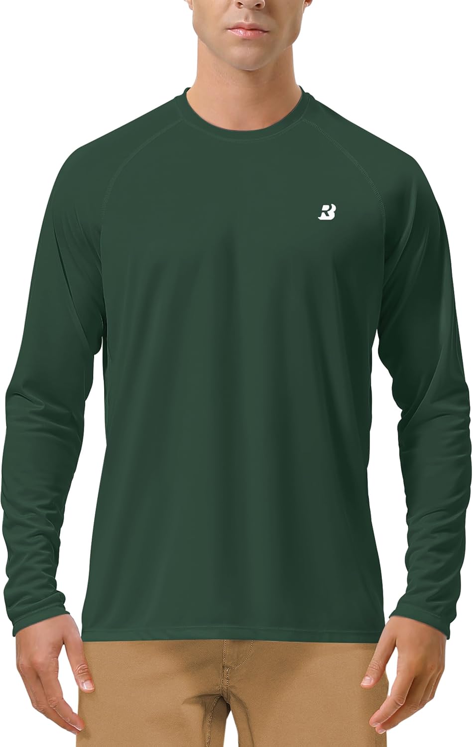 Roadbox Men's UV Sun Protection Shirt - UPF 50+ Long Sleeve Rash Guard for Fishing & Hiking