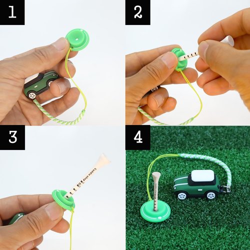 3D OM Golf Tees Hanger, Mini Silicone with Guide Ring, Stylish Cute Adorable(Blue)