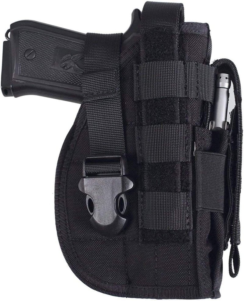 ACEXIER Universal Tactical Gun Holster Right Hand Molle Pistol Holster Combat Airsoft Waist Belt Holster for 1911 45 92 96 G1ock(Black)