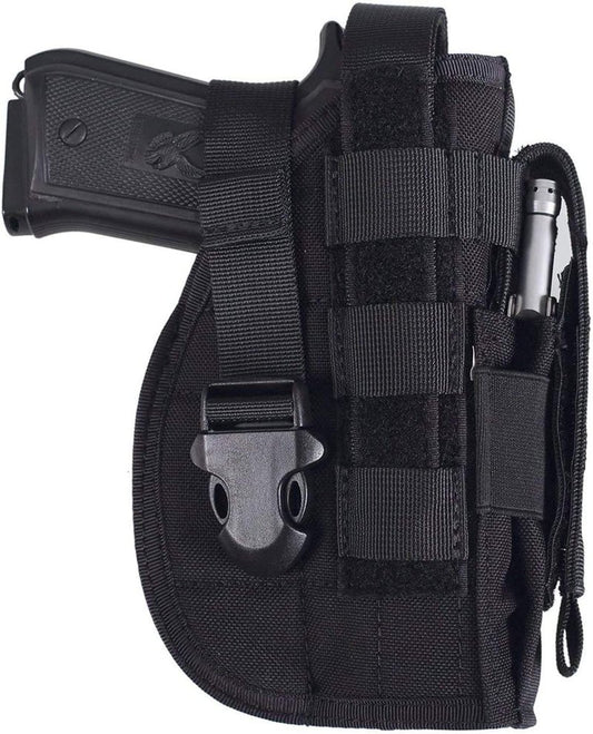 ACEXIER Universal Tactical Gun Holster Right Hand Molle Pistol Holster Combat Airsoft Waist Belt Holster for 1911 45 92 96 G1ock(Black)