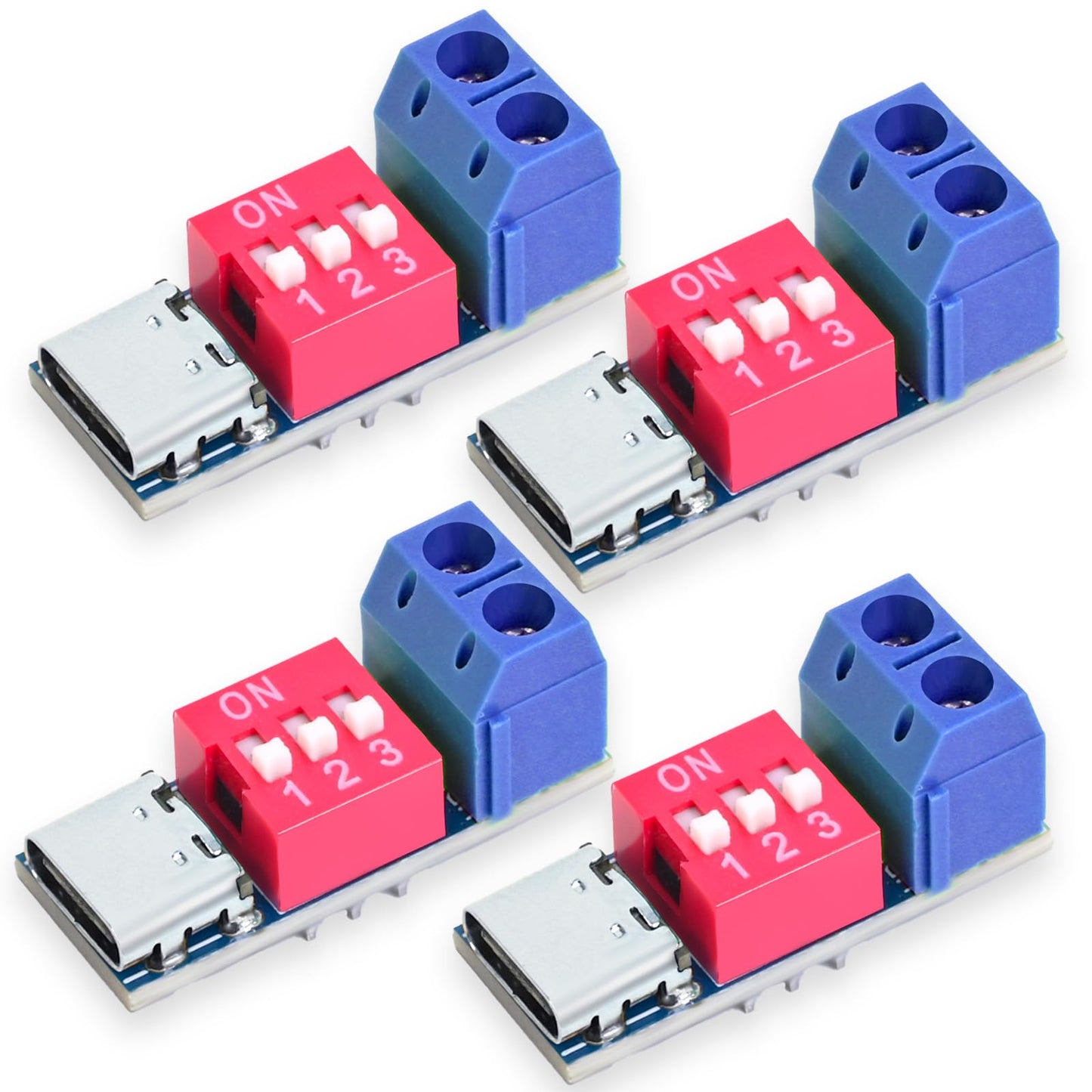 Seloky USB-C PD Trigger Board Module PD/QC Decoy Fast Charge USB Type-c to 12V High Speed Charger Power Delivery Boost (4PCS)