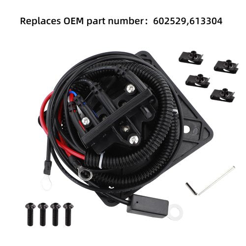 Roykaw Golf Cart 48 Volts Charger Receptacle Delta-Q Charger Socket with Wires for EZGO RXV TXT 2008-Up and 2Five 2010-Up Electric Golf Cart, 3-Prong Charging Port, OEM# 602529,613304