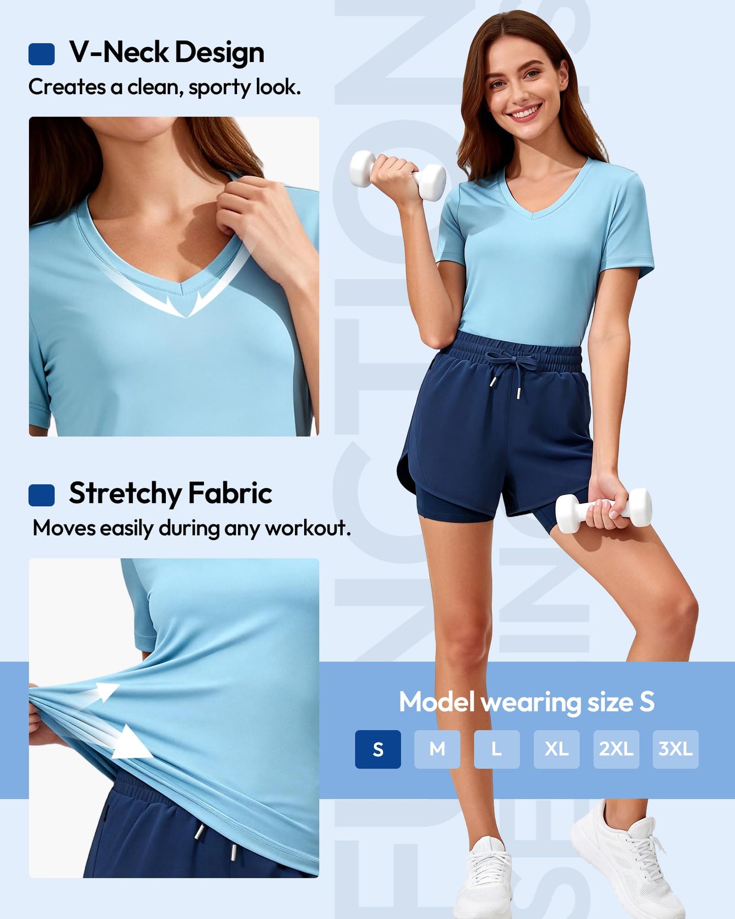 CE' CERDR Workout Shirts for Women, Moisture Wicking Quick Dry Active Athletic Women's Gym Performance T Shirts