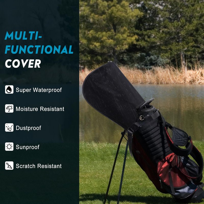 RVRAYS Golf Bag Rain Cover, Golf Club Protector, Waterproof Rain and Dust Covers, Easy Access Adjustable Golf Bag Rain Hood Cover,Garage Storage Honeycomb Rainproof Material