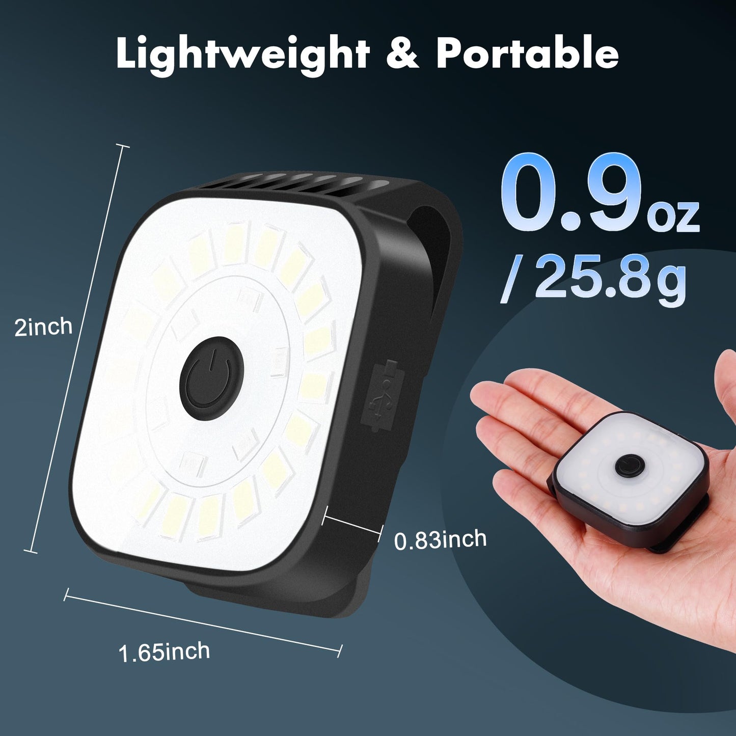 redaica 2 Pack Running Lights for Runners - Rechargeable Clip on Flashlight, Running Accessories for Men, Walking Light for Night Walking, 4 Modes Safety Dog Light, Jogging Biking Hiking Camping Gear