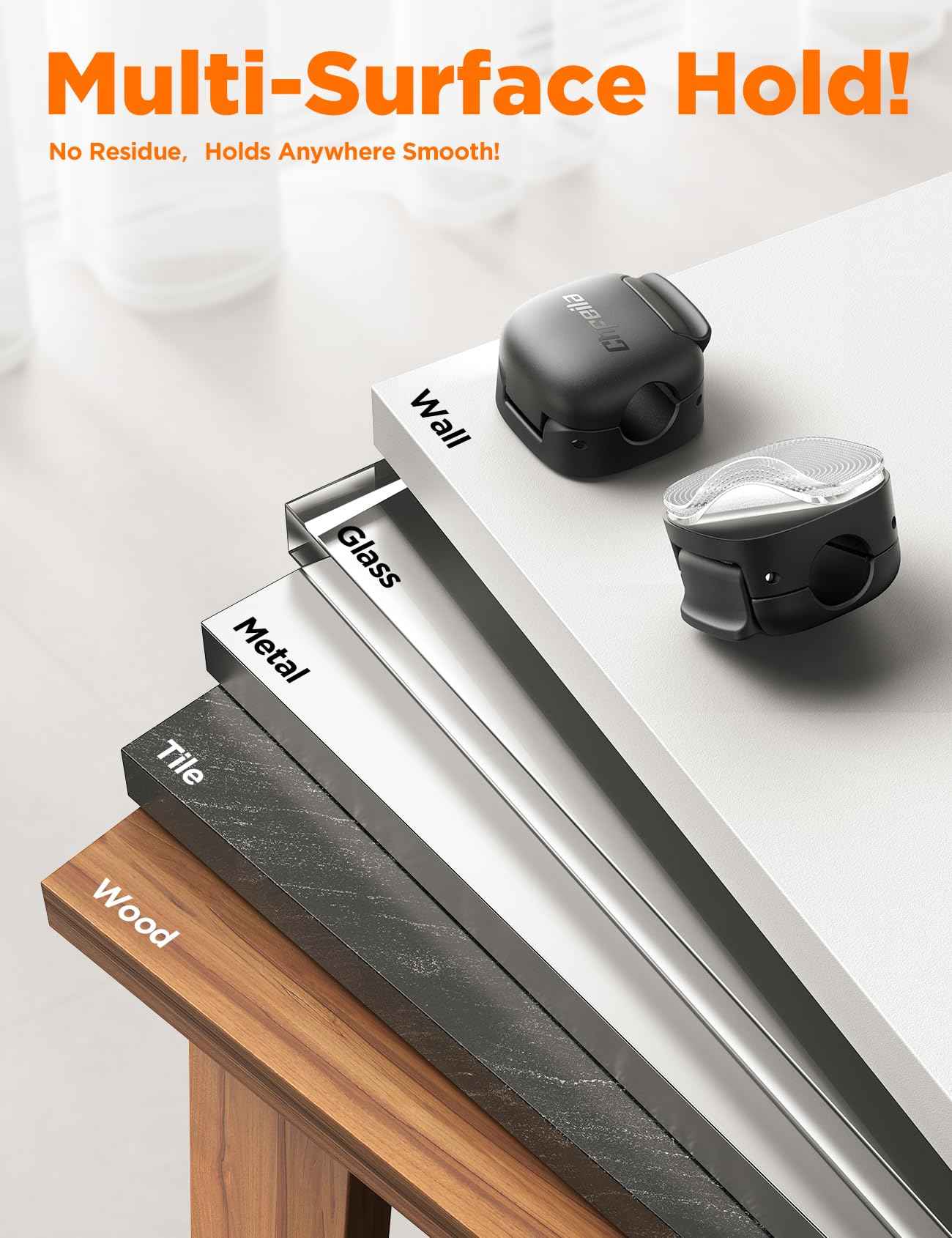 6Pack Cord Organizer - Chfeila [Dual Spring & Clasp Lock] Cable Management Clips, Adhesive Phone Charger Keeper, Compact Wire Holder for Nightstand/Car, Home Office Desk Accessories Decor Essentials