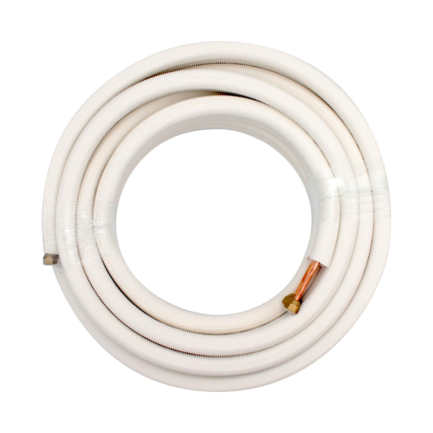 16FT Mini Split Line Set 1/4*3/8 OD HVAC Copper Tube Pipe Extension,3/8 Thickened PE Insulation Coil Air Conditioner Twin Copper Line Heating Equipment Hose with Flared Nuts (16FT (1/4+3/8) with wire)