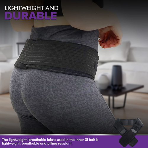 MARS WELLNESS Sacroiliac Support SI Loc Hip Belt for Men and Women Lumbar Lower Back Joint Pelvic Posture Support - Small/Medium