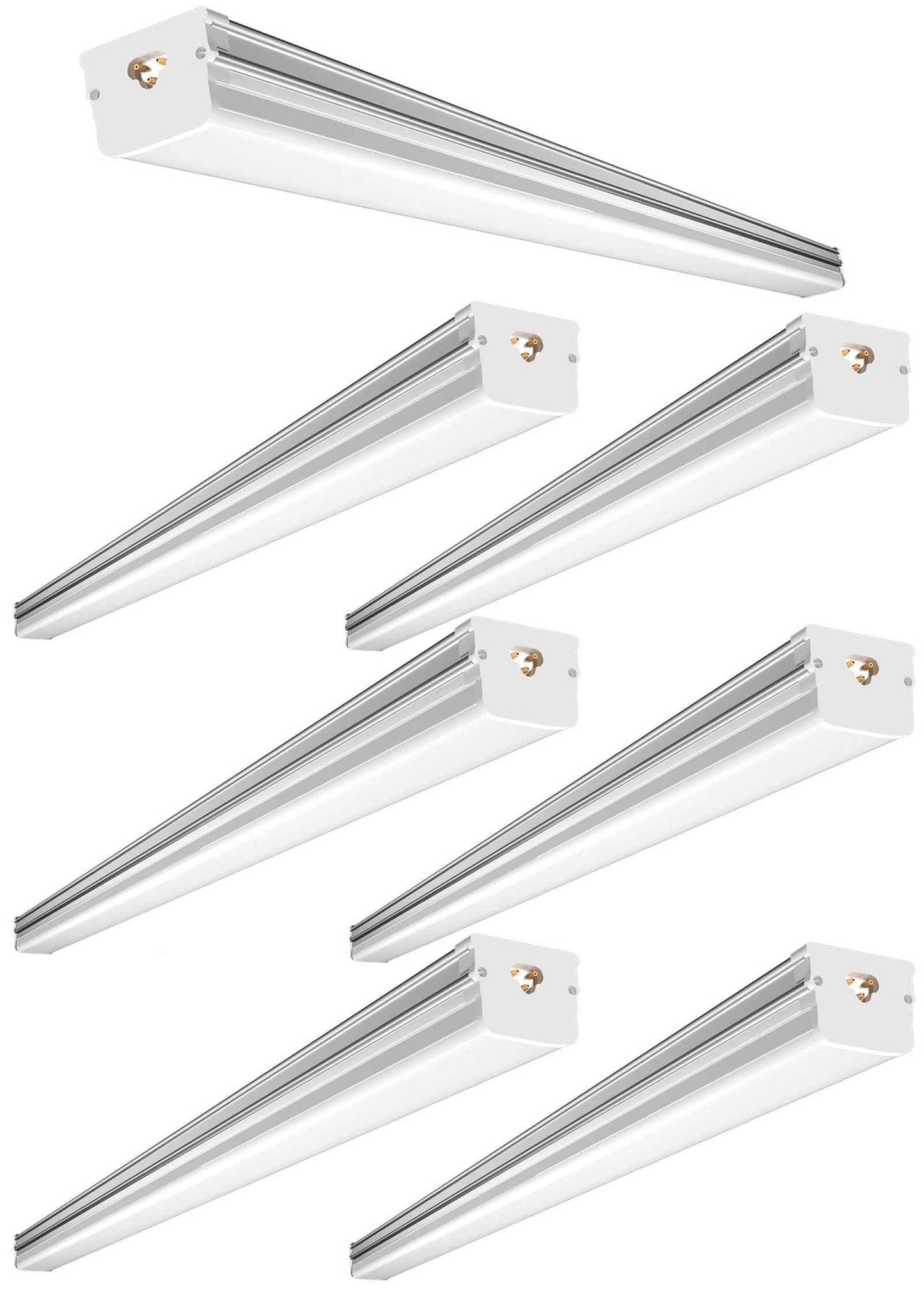 Lightdot 6Pack 4FT LED Shop Light Linkable, 2.5 Inch 52W[Eqv. 400W] Utility Shop Lights, 7500LM, 100-277V, 5000K Garage Lights with 5FT Power Cord, Hanging&Flushmount Integrated Fixture for Workshop