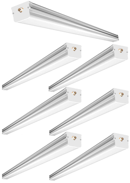 Lightdot 6Pack 4FT LED Shop Light Linkable, 2.5 Inch 52W[Eqv. 400W] Utility Shop Lights, 7500LM, 100-277V, 5000K Garage Lights with 5FT Power Cord, Hanging&Flushmount Integrated Fixture for Workshop