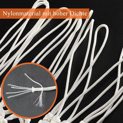 KATOP Premium Heavy-Duty Basketball Net Replacement - All-Weather, Anti-Whip Design | Fits Standard Rims, 12 Loops (White & Red)