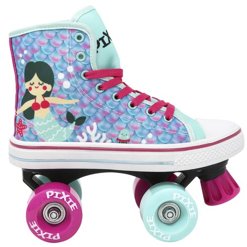 Lenexa Pixie Mermaid - Roller Skates for Girls - Indoor, Outdoor Children's Skate - Roller Skates Made for Kids - High Top Sneaker Style - Great for Beginners (J12)