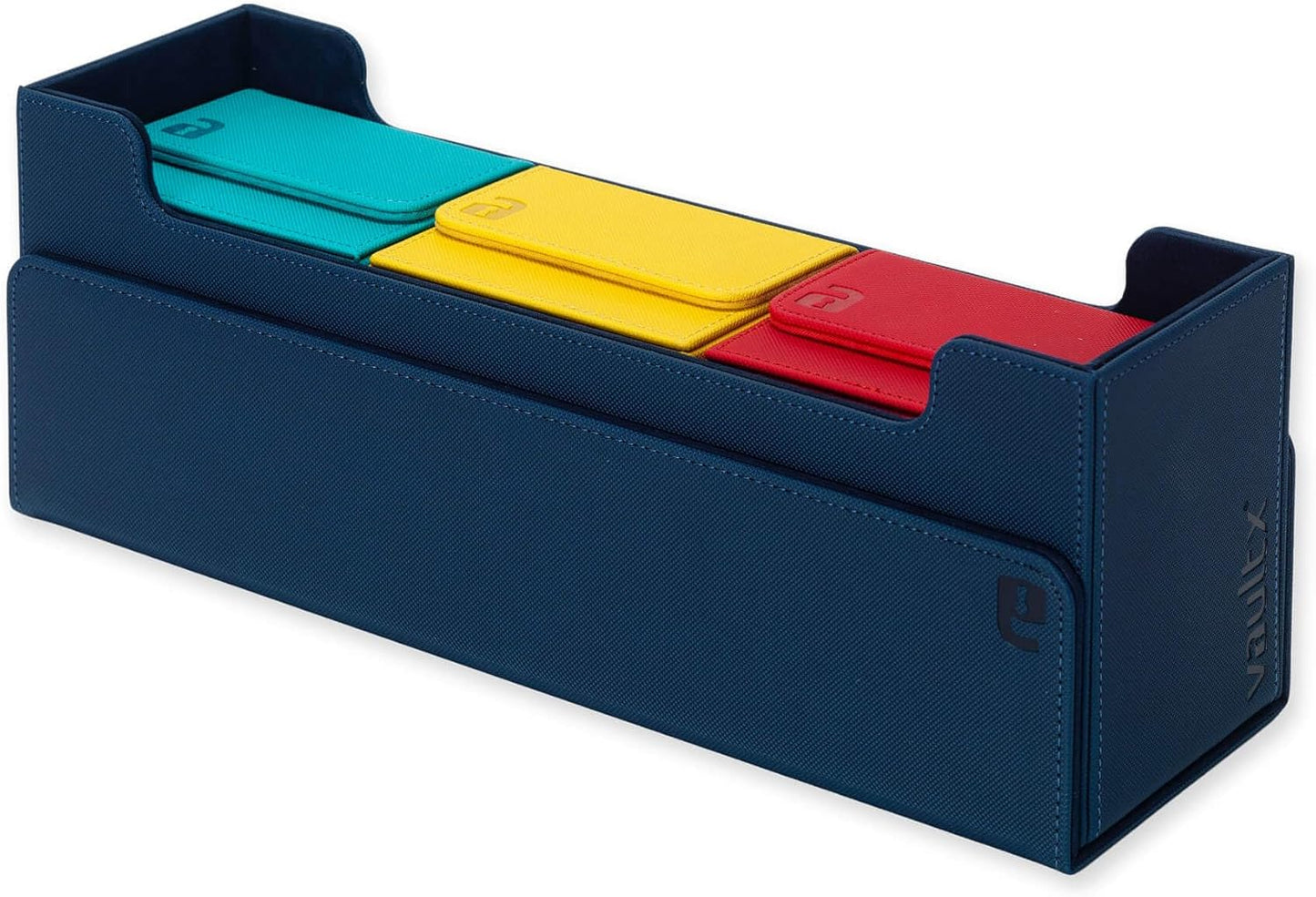 Vault X Trading Card Storage Box - Premium Exo-Tec Material, Detachable Magnetic Lid & Dividers | Blue