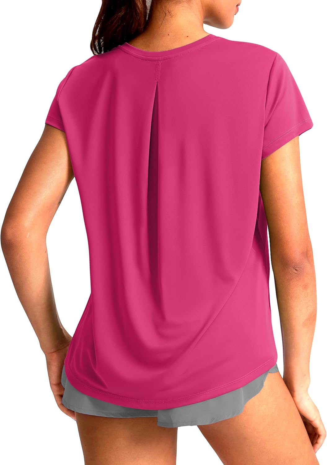 SANTINY Women's Short Sleeve Workout Tops - Breathable Yoga T-Shirts for Sun Protection | Athletic Fit