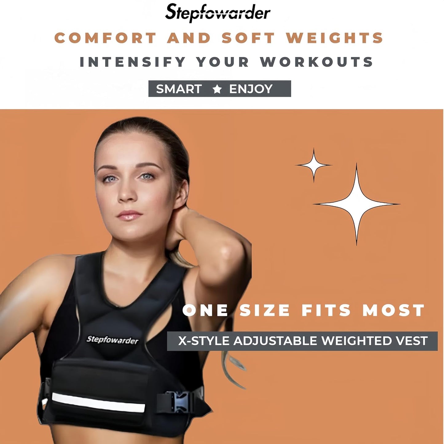 Skiennix Adjustable Weighted Vest - 6lbs to 12lbs for Enhanced Strength Training | Reflective Stripes for Safety