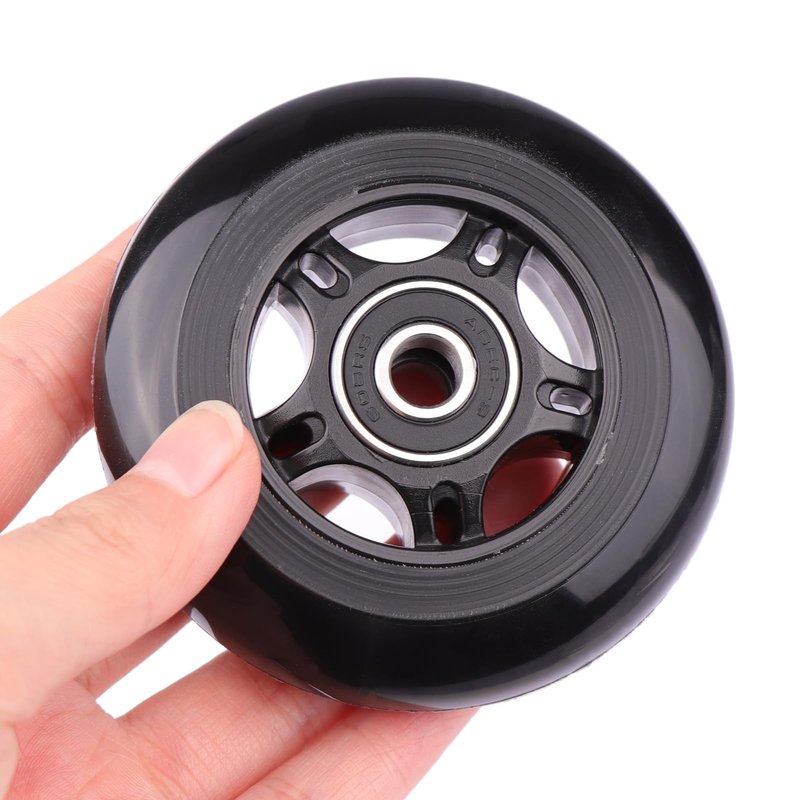 Gladder Luggage Suitcase Replacement Wheels Silent PU Caster Inline Wheels w/ABEC7 608-2RS Bearings 6mm Axles Washer Universal Repair Kit (76x24mm)