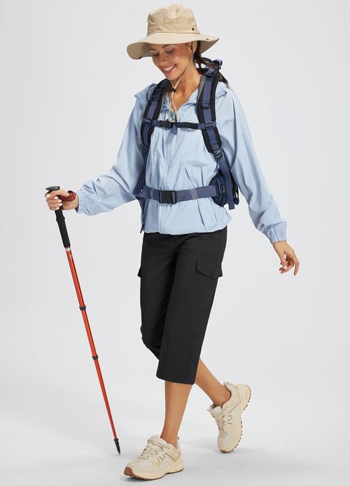 Libin Women's Capri Pants - Quick Dry, Water-Resistant Cargo Capris for Travel & Hiking | Casual Summer Style