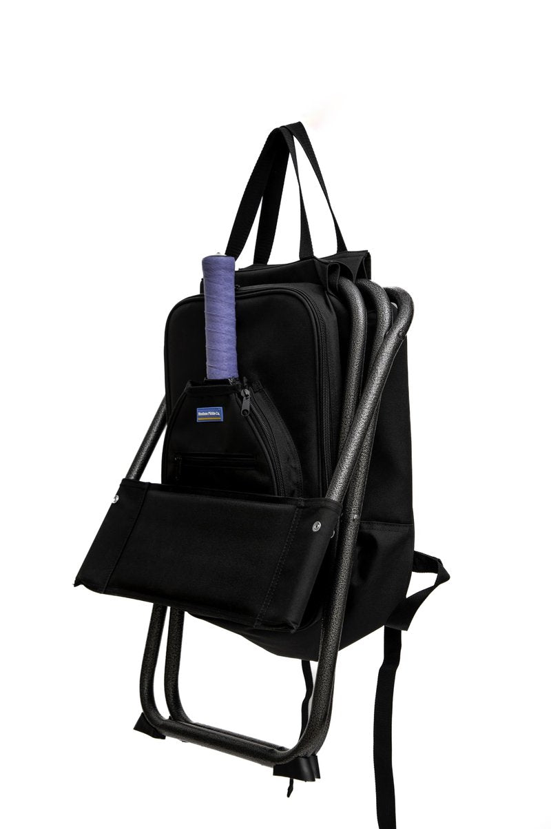 Montana Pickle Co. Pickleball Chair Backpack with Backrest Folding Stool Chair Compact and Paddle Sleeve for Men and Women, Supports 225 lbs