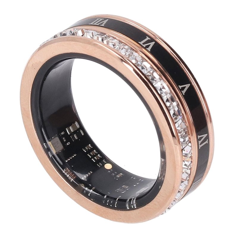 Yunir Smart Ring,Water Proof Fitness Ti Steel Roman Numerals Smart Ring Health Tracker,Smart Ring Health Tracker Men (10)