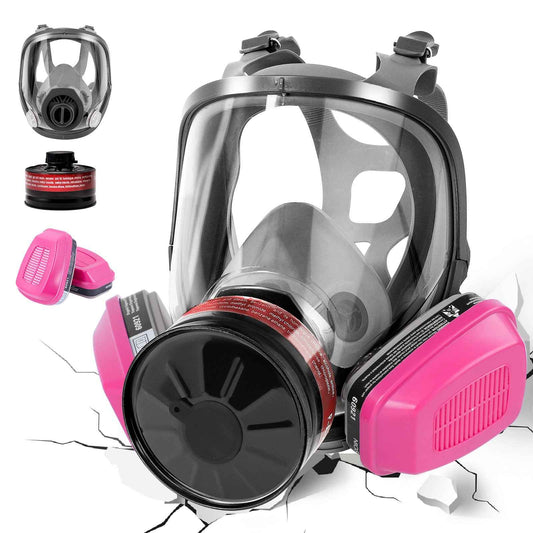 WYAJU Gas Masks Survival Nuclear and Chemical, Full Face Gas Mask with 40mm Activated Carbon Filter & 60921 Filter, 6800 Respirator Mask for Gases, Vapors, Dust, Chemicals