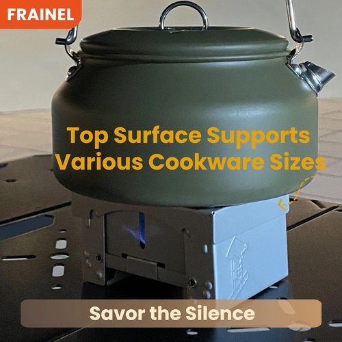 FRAINEL Mini Pocket Stove – Foldable German Style Emergency Furnace, Lightweight Portable Camp Stove for Backpacking, Snow Camping, Survival, Outdoor Cooking | Winter Picks