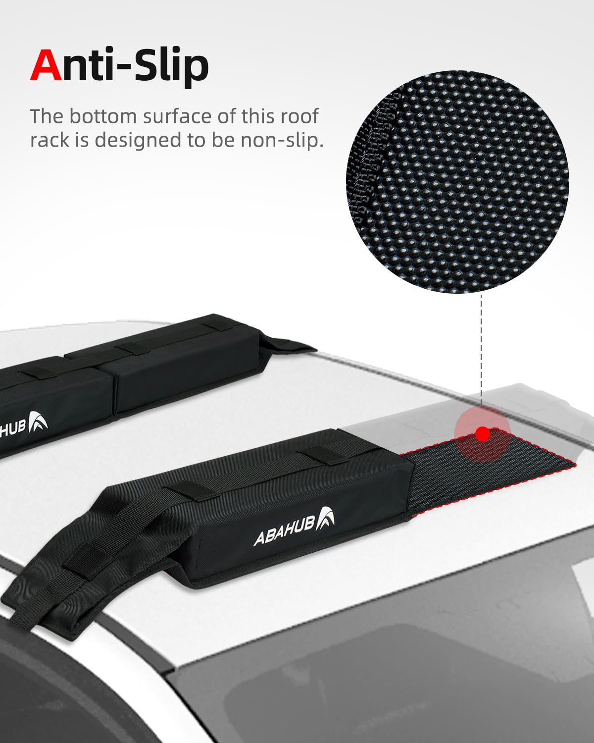 Abahub Soft Roof Rack Pads System for Surfboard, Kayak, Canoe 32 Inch