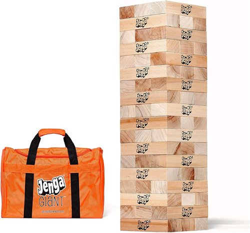 Jenga GIANT Hardwood Blocks - Stacks Over 5 Feet - Officially Licensed Game | Perfect for Family Fun