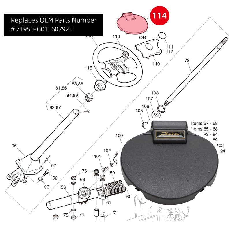 Roykaw Golf Cart Scorecard Holder, Steering Wheel Score Card Holder Compatible with EZGO TXT/RXV/Cushman/2Five/MPT/ST Models, Easy Installation, OEM# 607925