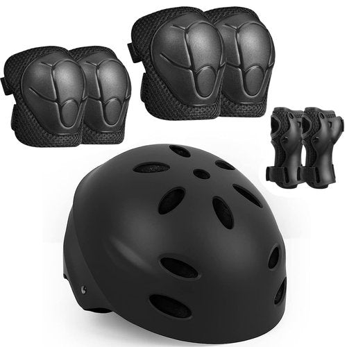 Kids Bike Helmet Adjustable, Knee Elbow Wrist Pads Set for Youth Boys Girls Ages 3-8,Protective Gear Set for Skateboard, Bike, Roller Skating, Cycling, Scooter
