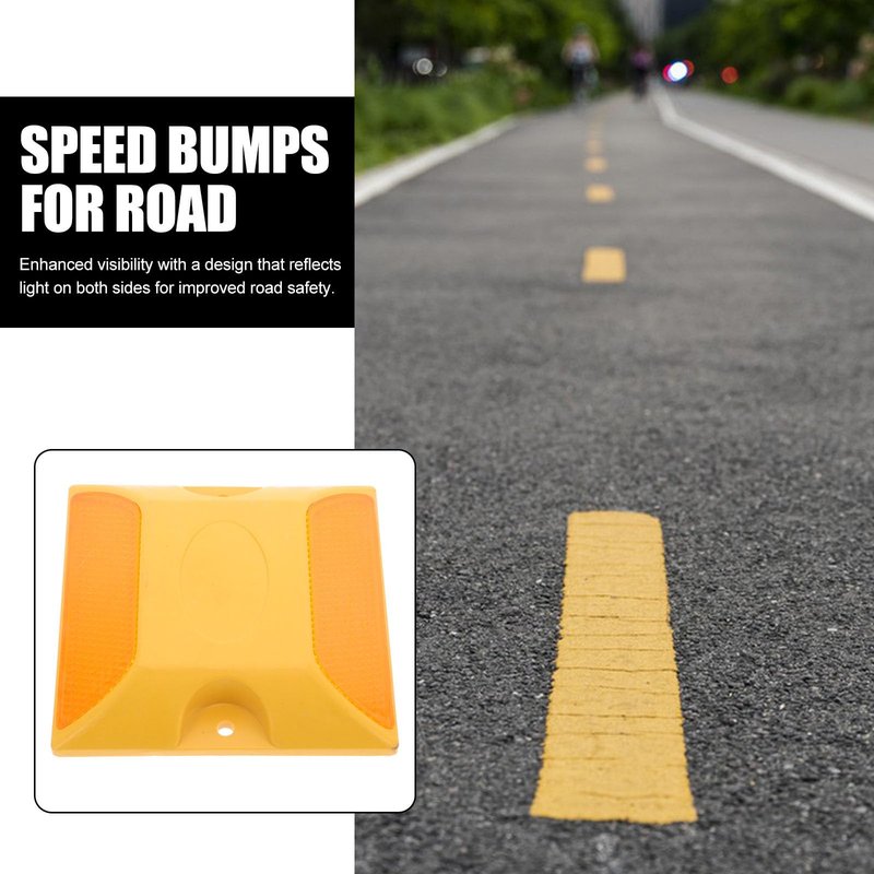 Yardwe Double-Sided Reflective Road Markers 3.93 Inch Durable Pavement Reflectors for Driveways Bike Paths Parking Lots Enhance Traffic Safety