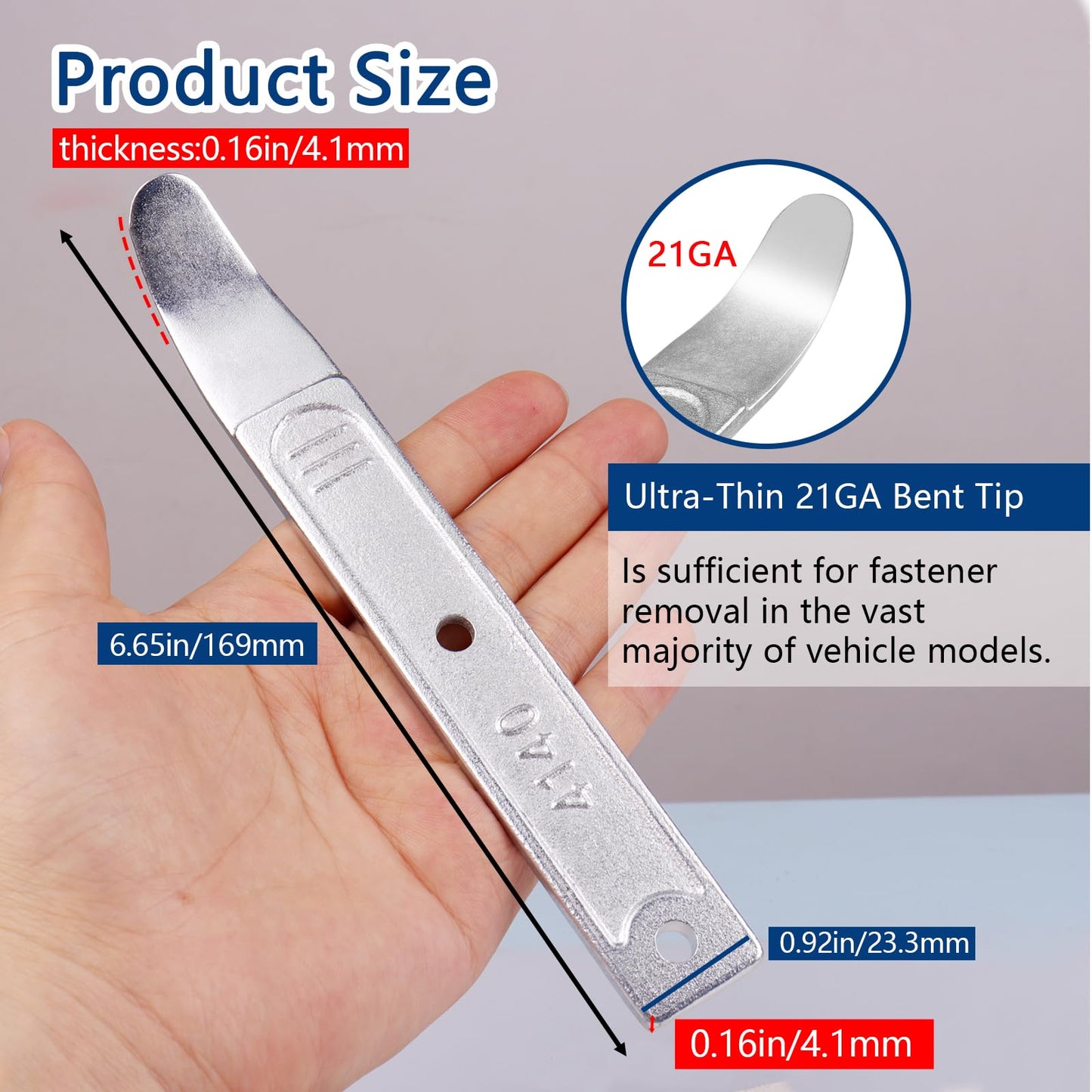 LSTOPGO 4140 Pry Tool, 1pc Pry Bar Trim Removal Tool, Pocket Pry Bar, Car Trim Removal Tool Kit, Easily Removes Trim, Paneling, Sheet Metal, Fasteners, and More (1)