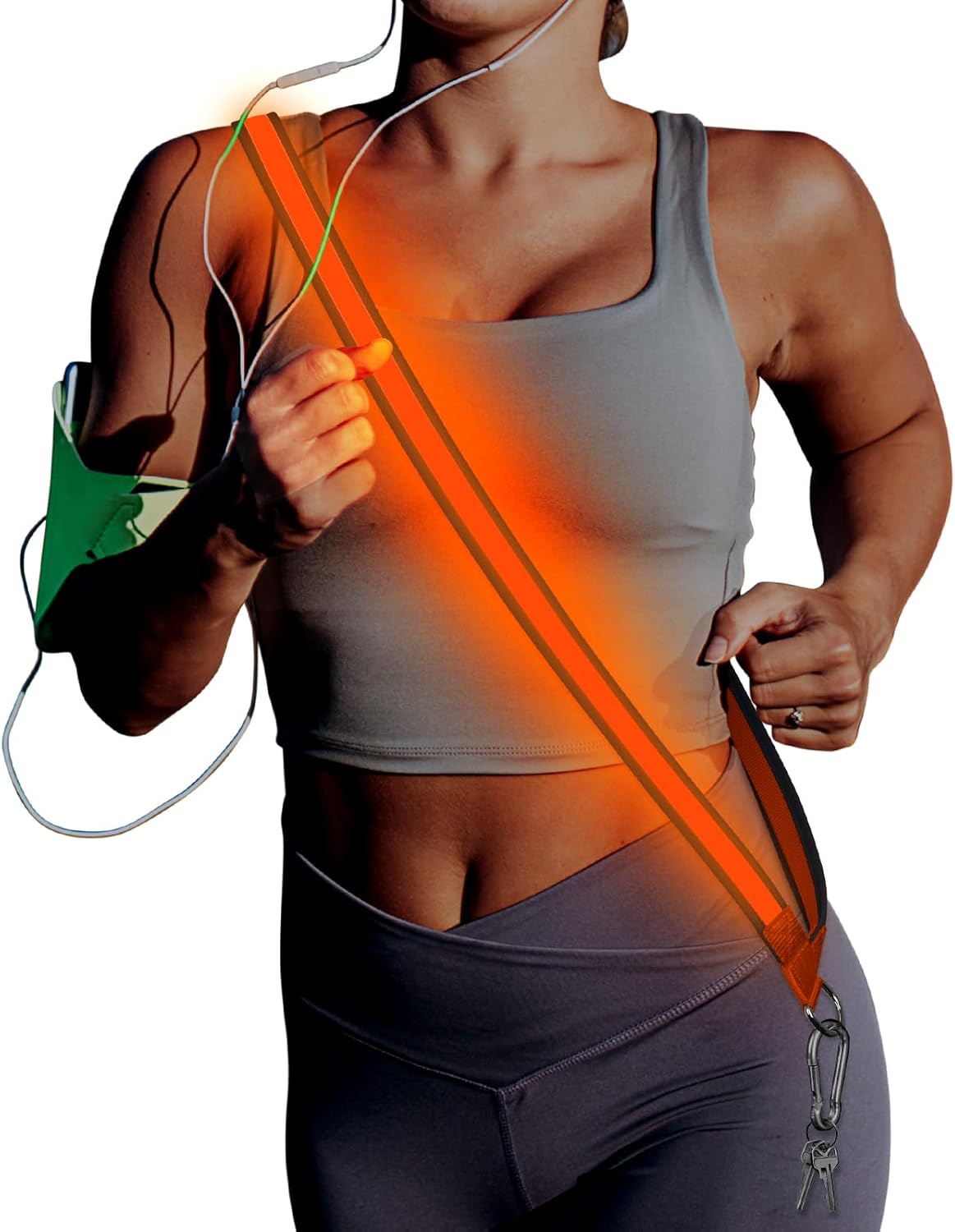 Reflective Walking Gear | USB Rechargeable LED Reflective Sash for High Visibility Night Safety