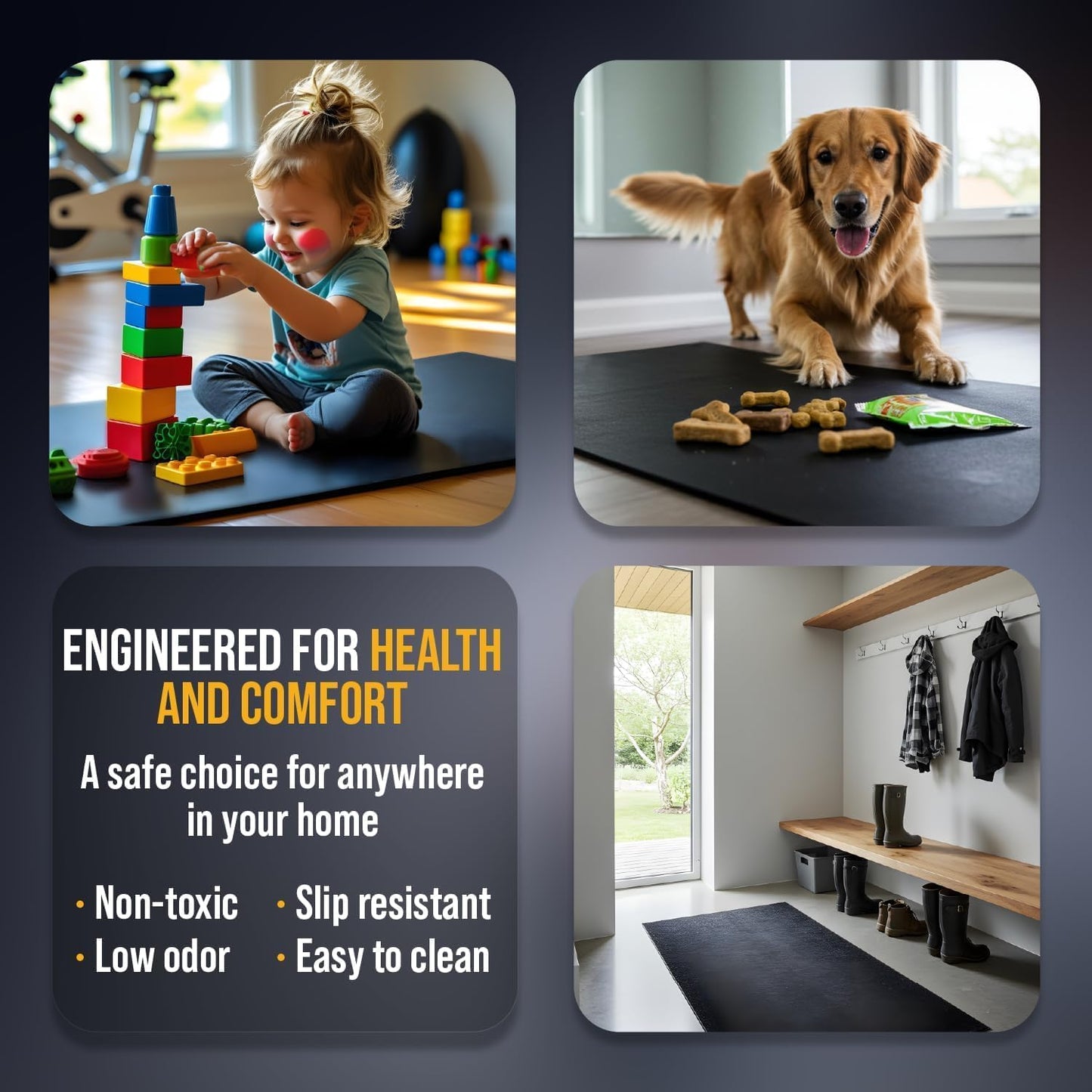Rubber King Multi-Purpose Exercise Mat - Non-Slip, Durable 100% Recycled Rubber for Home Gym | Indoor/Outdoor Use