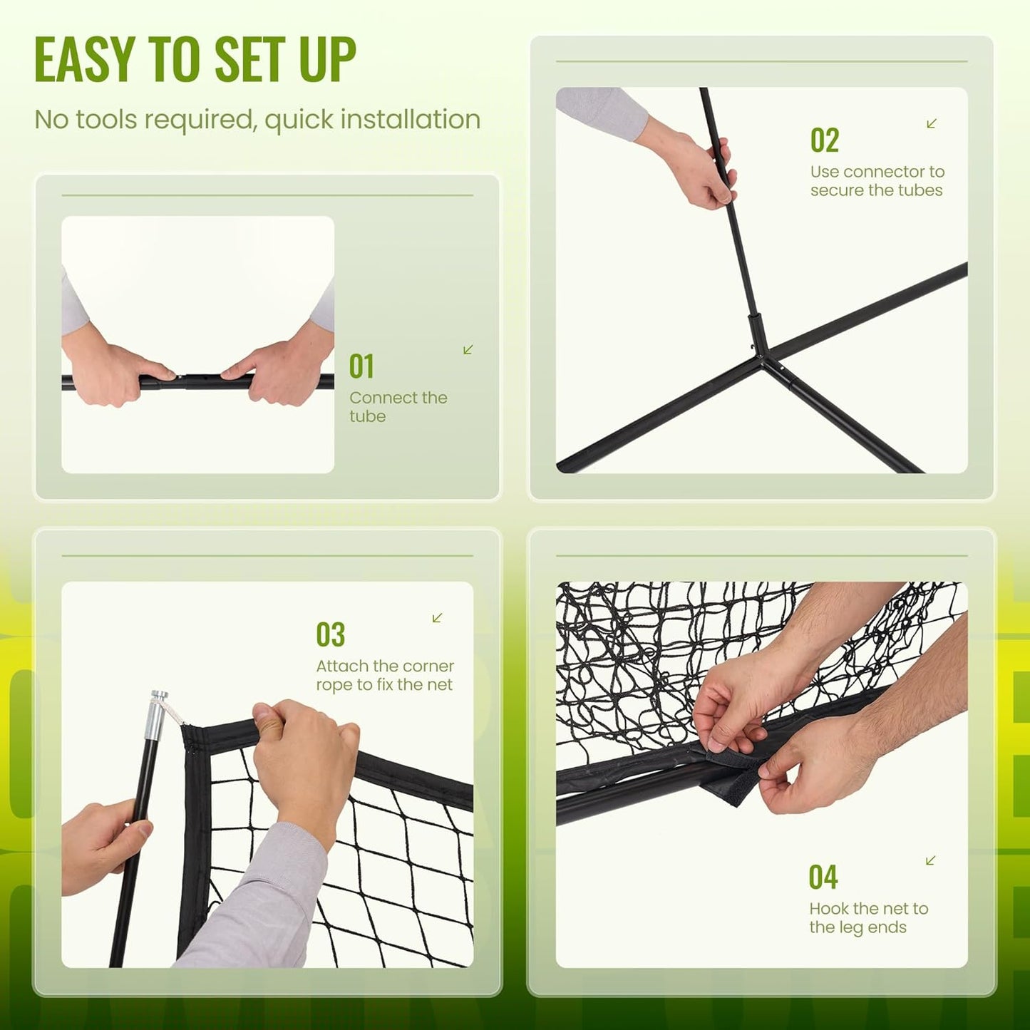Skiennix 7x7 FT Baseball Net - Portable Batting Net with Tee, Strike Zone Target & Carry Bag