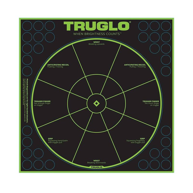 TRUGLO 12X12 Tru-See Handgun Diagnostic Bright Fluorescent Self-Adhesive High-Visible Reactive Splatter Hunting Target with Increased Target Life, 6-Pack