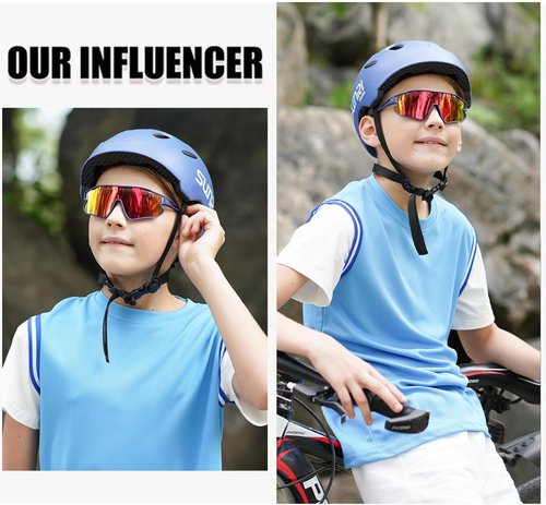 DUCO Kids Sunglasses Youth Baseball Sun Glasses Lightweight TR90 Frame UV400 Sports Cycling Shades for Boys Girls DK268
