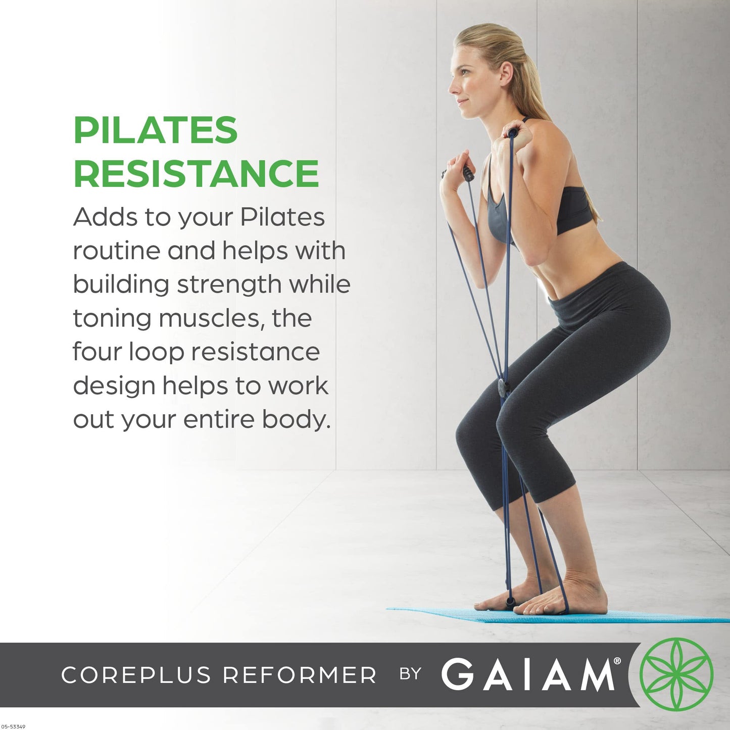 Gaiam Pilates Coreplus Reformer Resistance Band Kit - Home Fitness Equipment for Total Body Workout - Helps to Target Muscles, Tone, and Build Resistance - Comfort Grips (Includes Digital Workout)