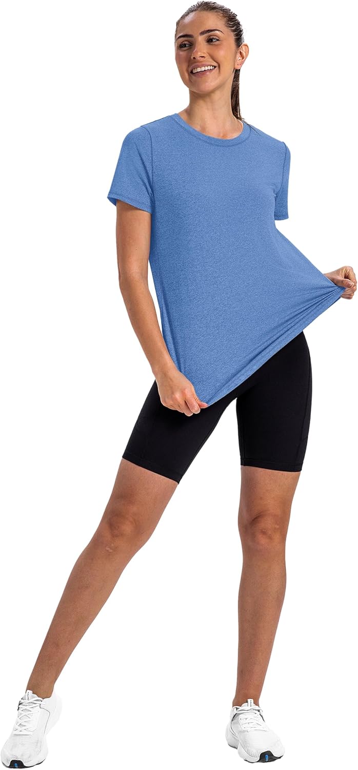 Skiennix Women's Workout Tops - Short Sleeve Summer Athletic Shirts for Yoga & Fitness | S-3XL