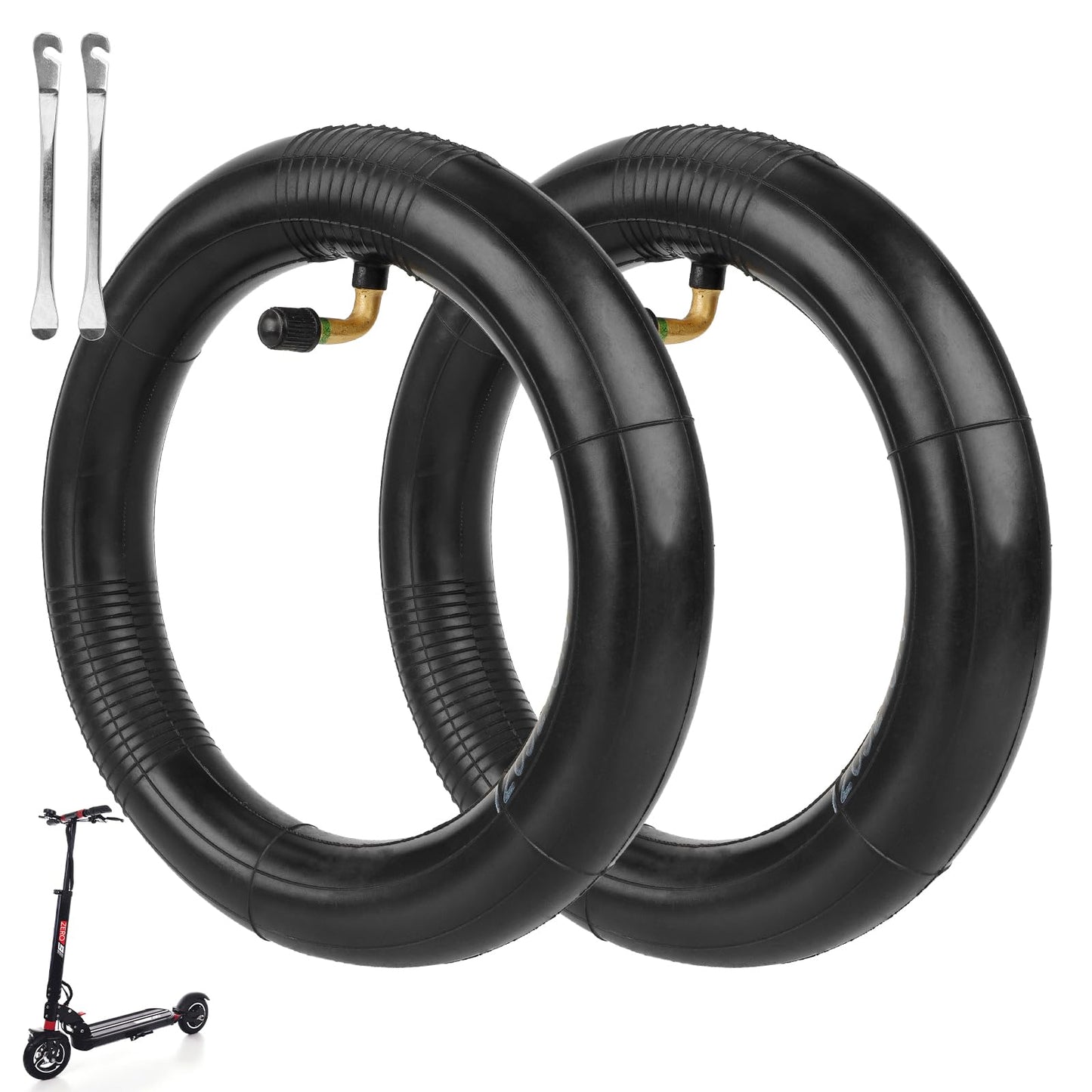 ulip 8 1/2 * 2(50-134mm) Inner Tube Replacement with 90 degree 8.5 Inch Scooter Tubes Tires for VSETT 9 9+ ZERO 9 Inokim Light 2 Scooter 2 PCS