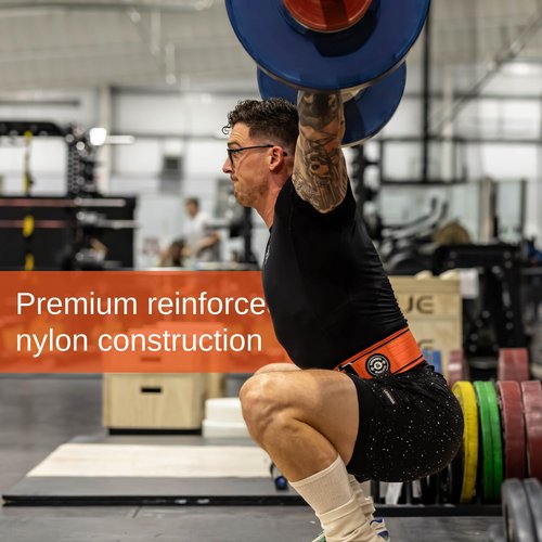 Weight Lifting Belt for Squats, Weightlifting Belt for Deadlifts - 4in Back Support for Bodybuilding | Powerlifting, Locking Metal Buckle, Weight Lifting Belts for Men - Quick Locking (Orange, M)