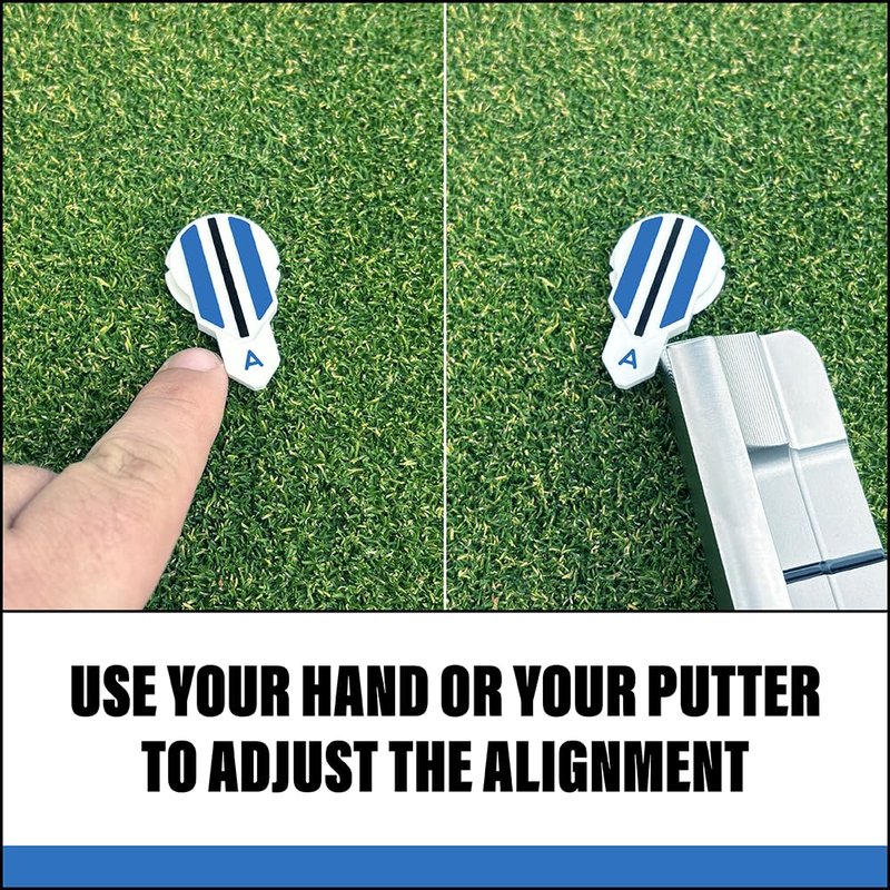Alignment Ball Mark - Putting Alignment Aid Tool - Golf Ball Marker - Rotate to Aim - Golf Gift Accessory for Men & Women Golfers - USGA Compliant - Blue