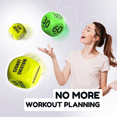 TidyFriend Exercise Dice – 6 Sided Foam Workout Dice for Teens & Adults, Fun Fitness Equipment for Solo or Group Classes, Home Gym Use – Great Workout Equipment & Gifts for Gym Lovers (Yellow)