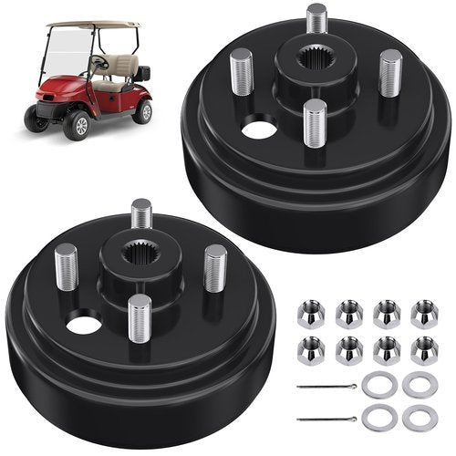 Golf Cart Brake Drum Hub Assembly Replace 19186G1P for EZGO TXT 1982-UP Electric and 2-Cycle 1982-1993 Gas Models, 0.75 Inch 24-Tooth Star Spline Hole, Replace EZGO TXT OEM# 19186-G1 17082-G2 17298-G1